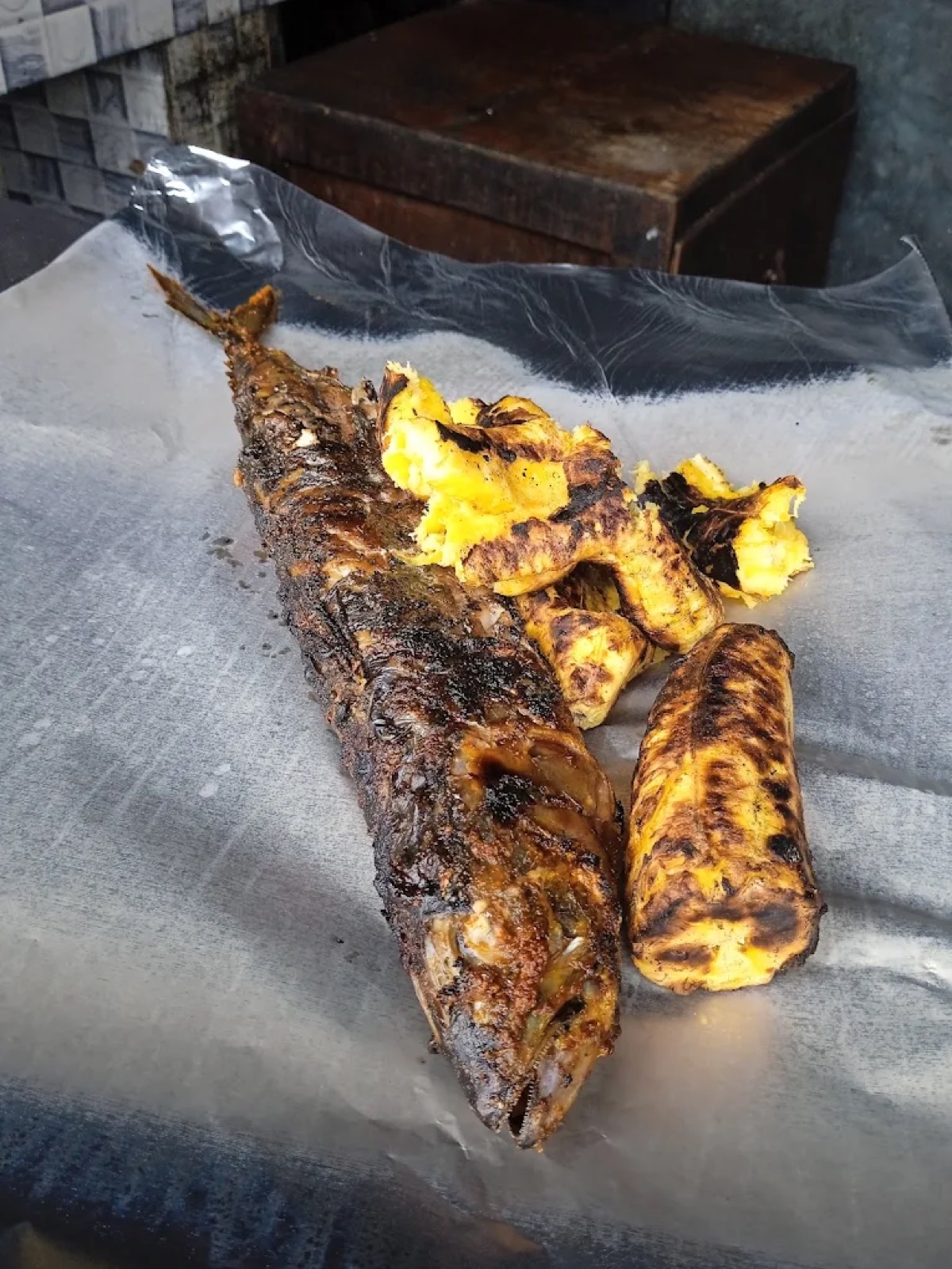 Grilled Titus and Bole (roasted plantain)